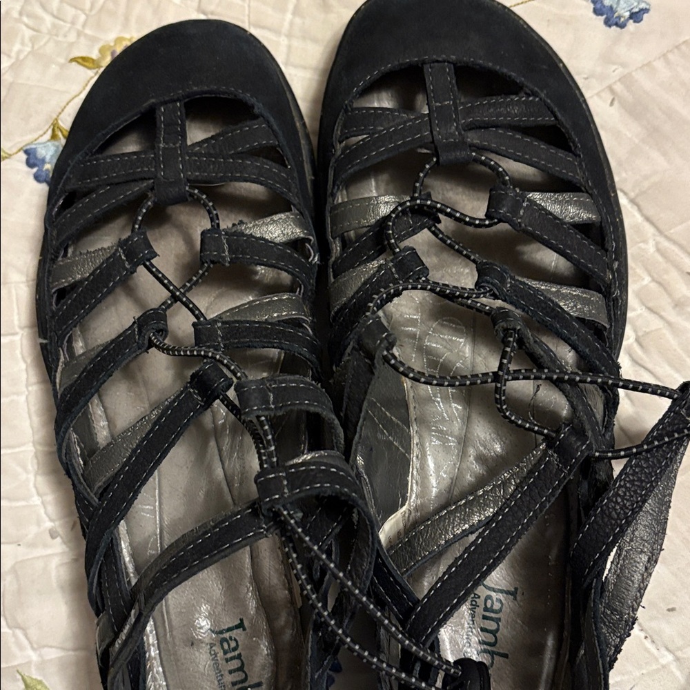 Jambu Red and Black Strappy Sandals 2 pairs - Picture 3 of 7